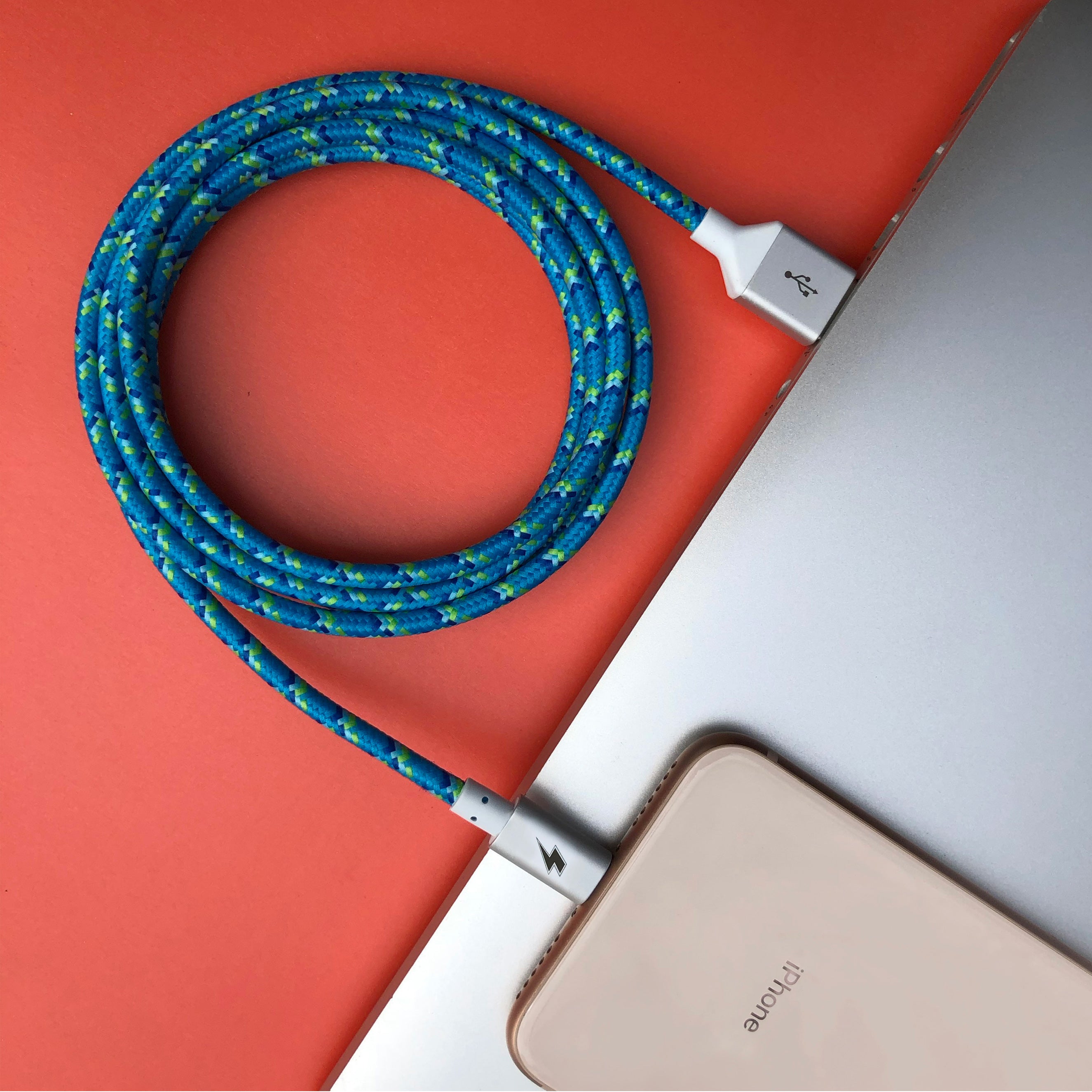 Rainbow Lightning Cable [10 ft / 3m length] – Charge Cords